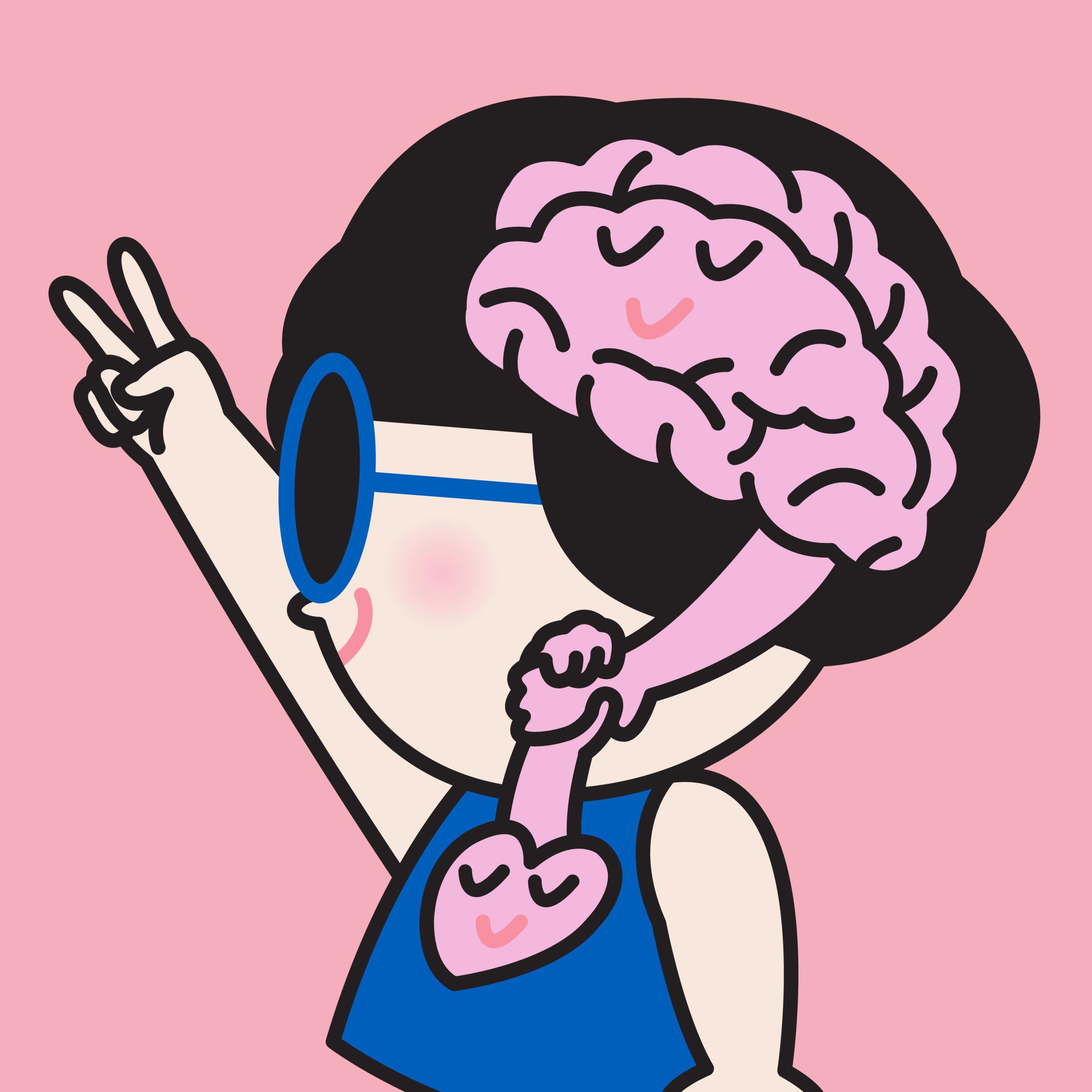 Cheer,Up,Girl,Showing,Number,Two,Hand,Sign,While,Her